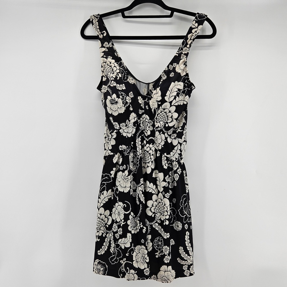 Rose Marie Reid Black White Floral Skirted Swim Dress One Piece Size 18 Vacation
